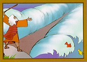 Moses parting the Red Sea (illustration)