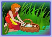 Baby moses in a basket (illustration)